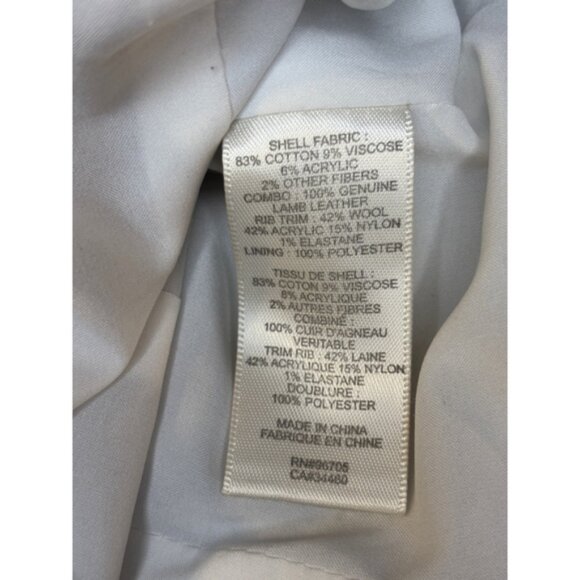 Rebecca Taylor Leather Tweed Jacket Shark Blue Grey White S - Picture 8 of 10